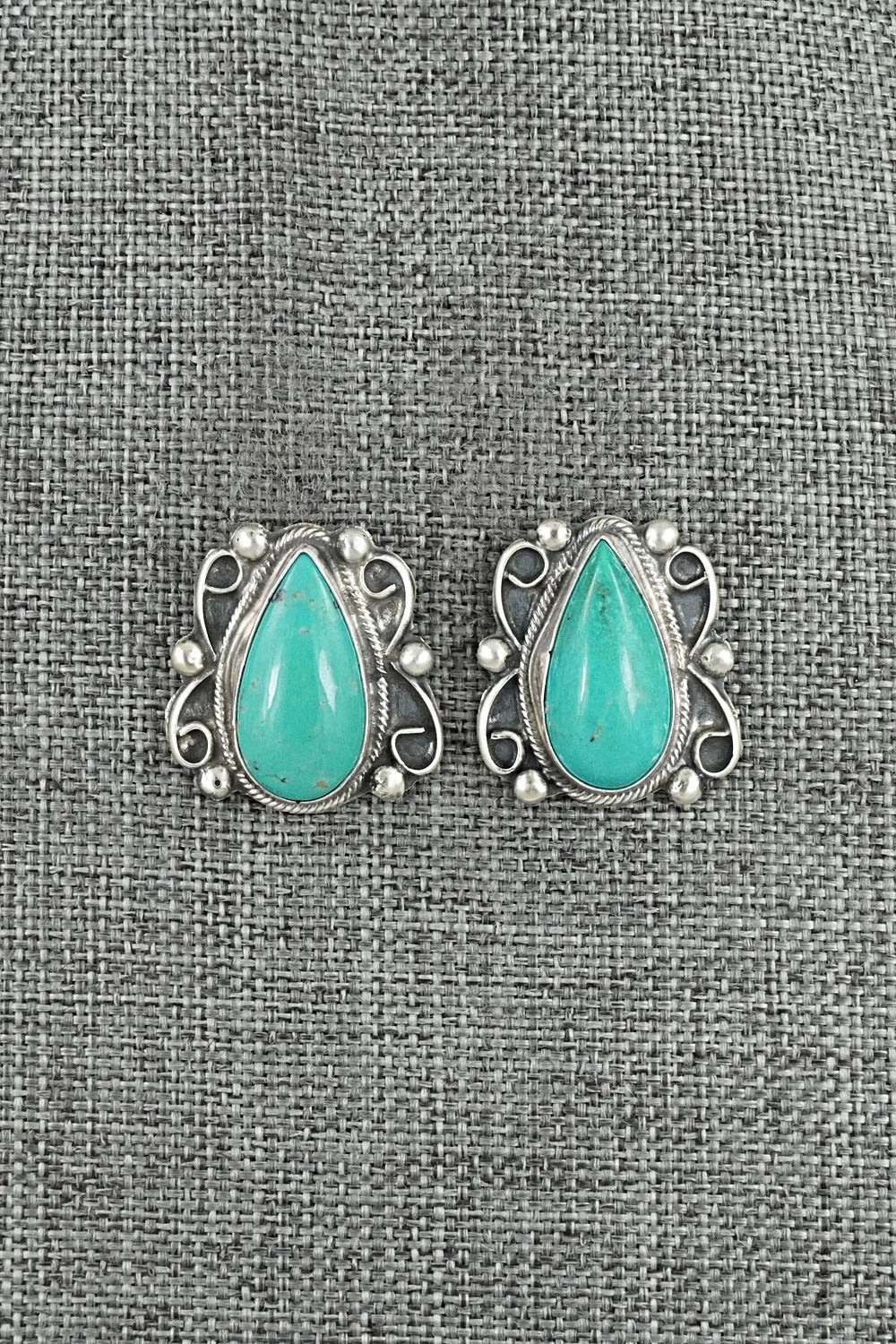 Turquoise & Sterling Silver Earrings - Kobe Martinez