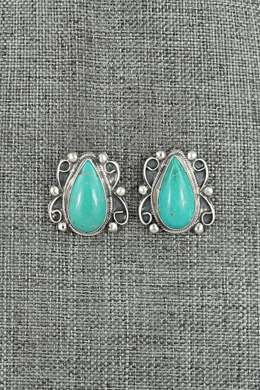 Turquoise & Sterling Silver Earrings - Kobe Martinez