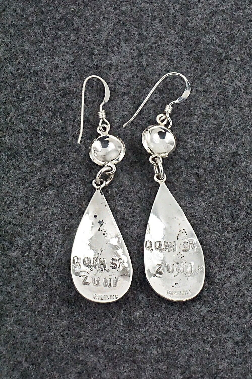 Multi Stone & Sterling Silver Earrings - Quintin Quam Sr.