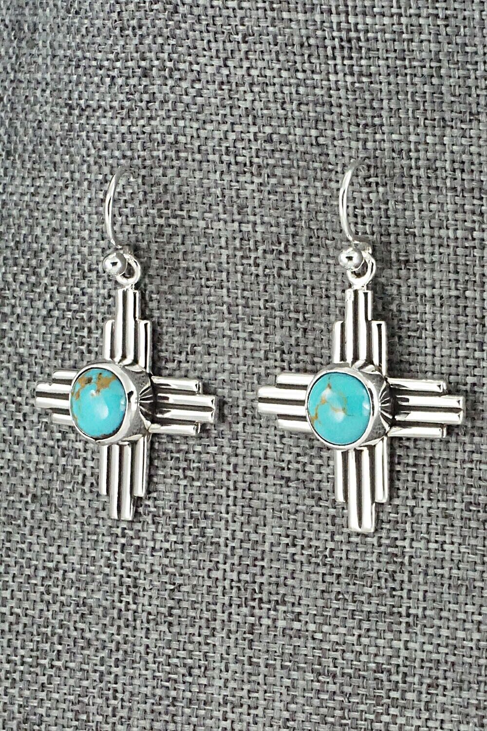 Turquoise and Sterling Silver Earrings - Raymond Coriz