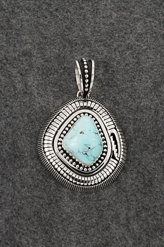 Turquoise and Sterling Silver Pendant - Jonathan Nez