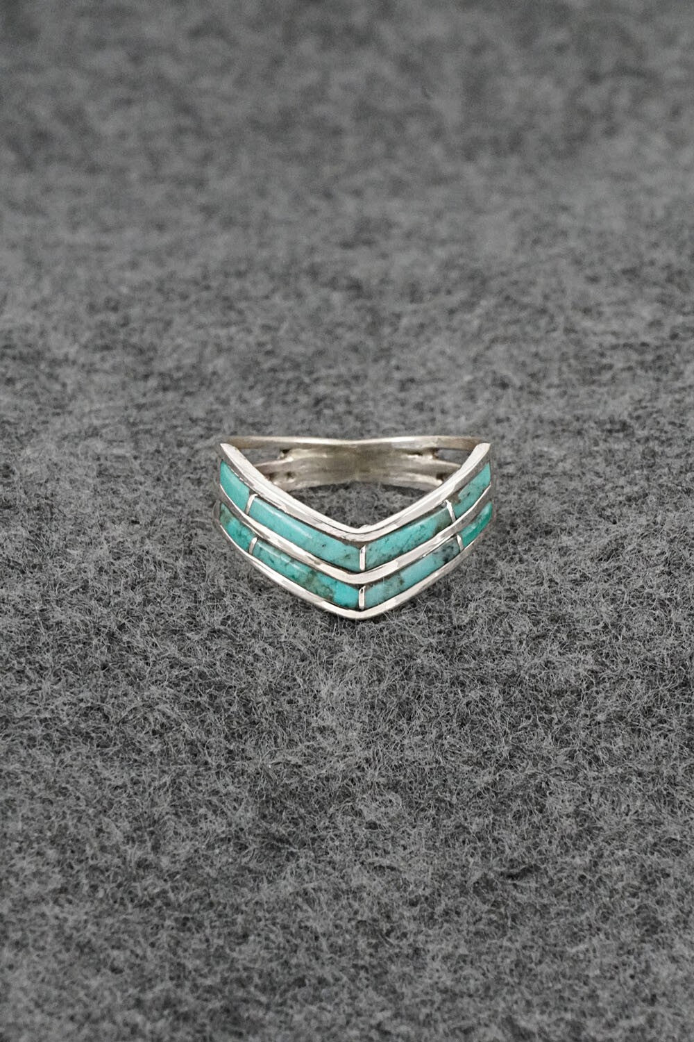 Turquoise & Sterling Silver Ring - Andrew Enrico - Size 8.5