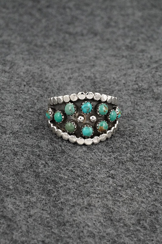 Turquoise & Sterling Silver Ring - Kenny Lonjose - Size 10