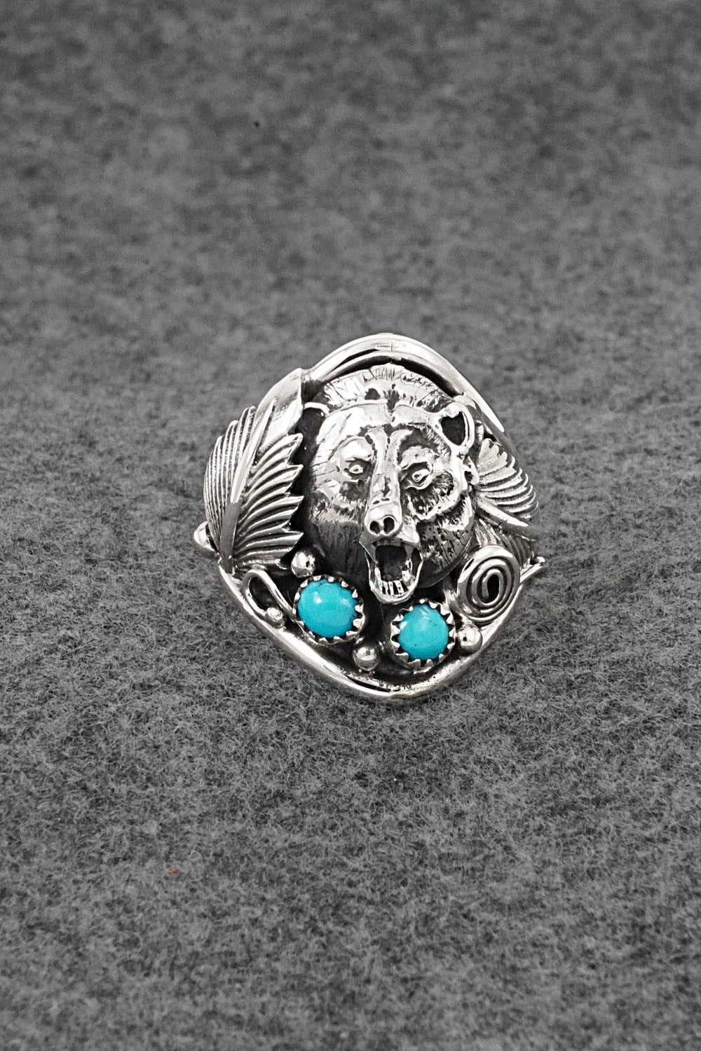 Turquoise & Sterling Silver Ring - Darrell Morgan - Size 13