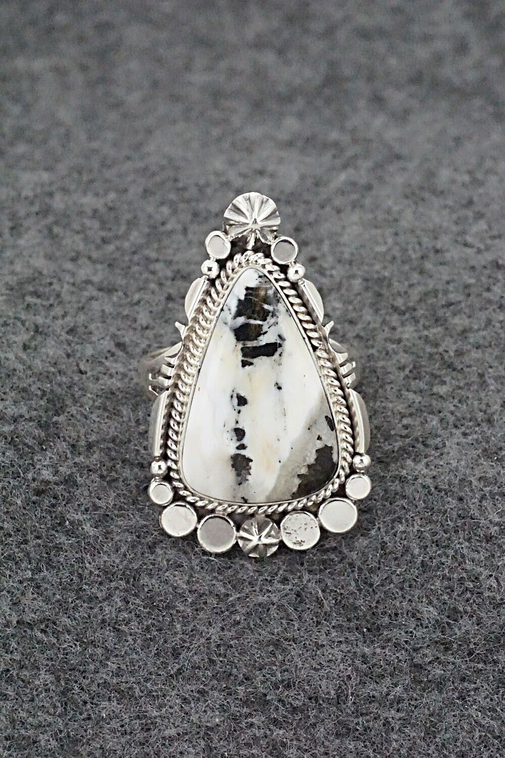 White Buffalo & Sterling Silver Ring - Daniel Benally - Size 10