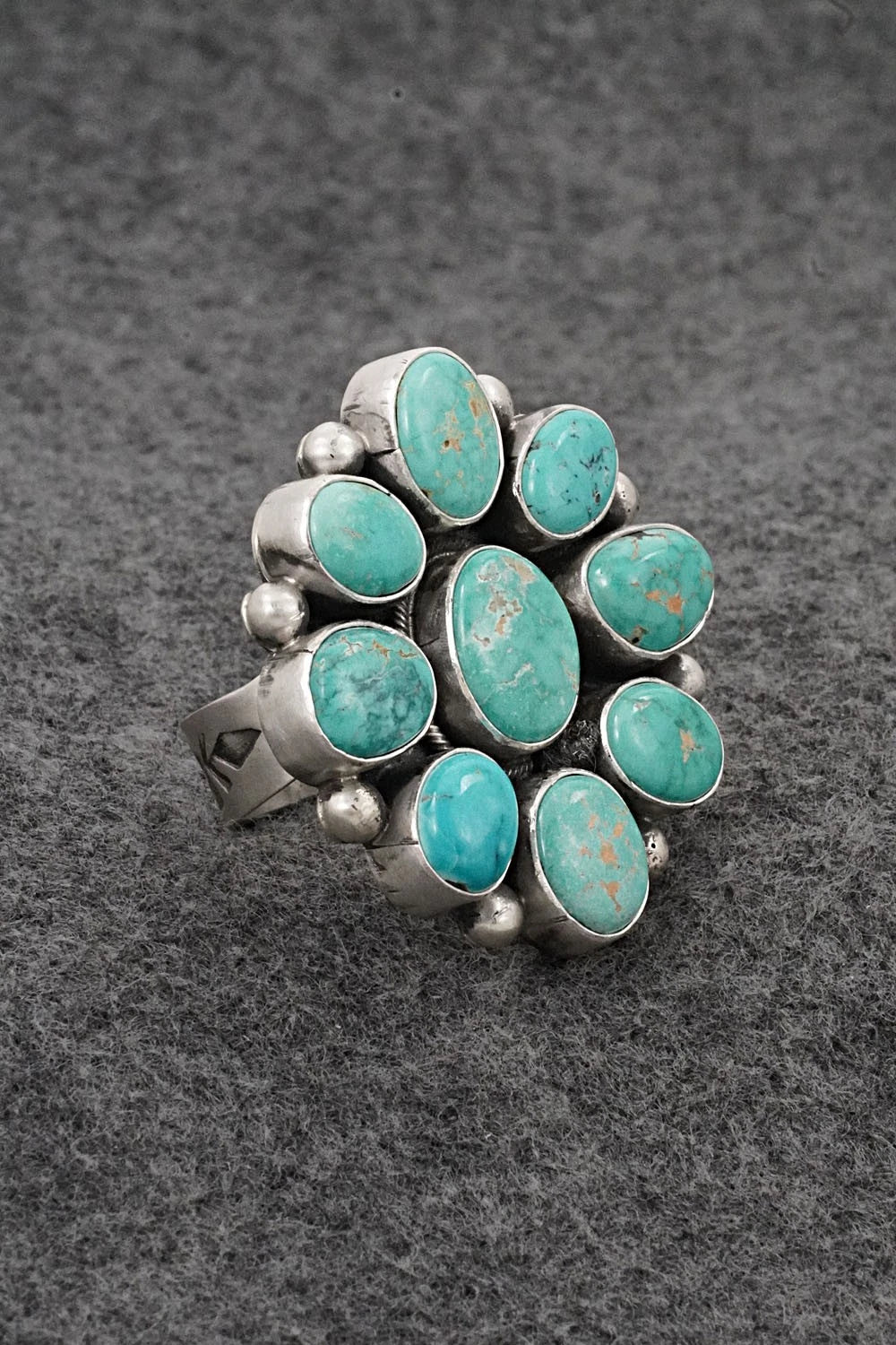 Turquoise & Sterling Silver Ring - Paul Livingston - Size Adjustable