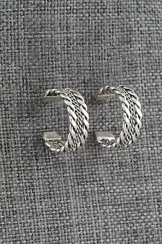 Sterling Silver Hoop Earrings - Elaine Tahe
