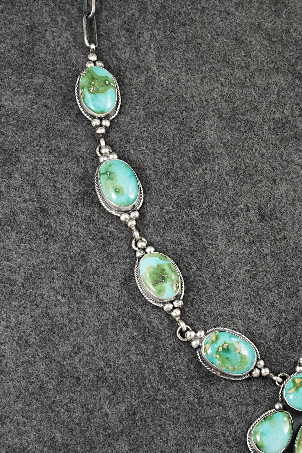 Turquoise & Sterling Silver Necklace and Earrings Set - Darrin Livingston