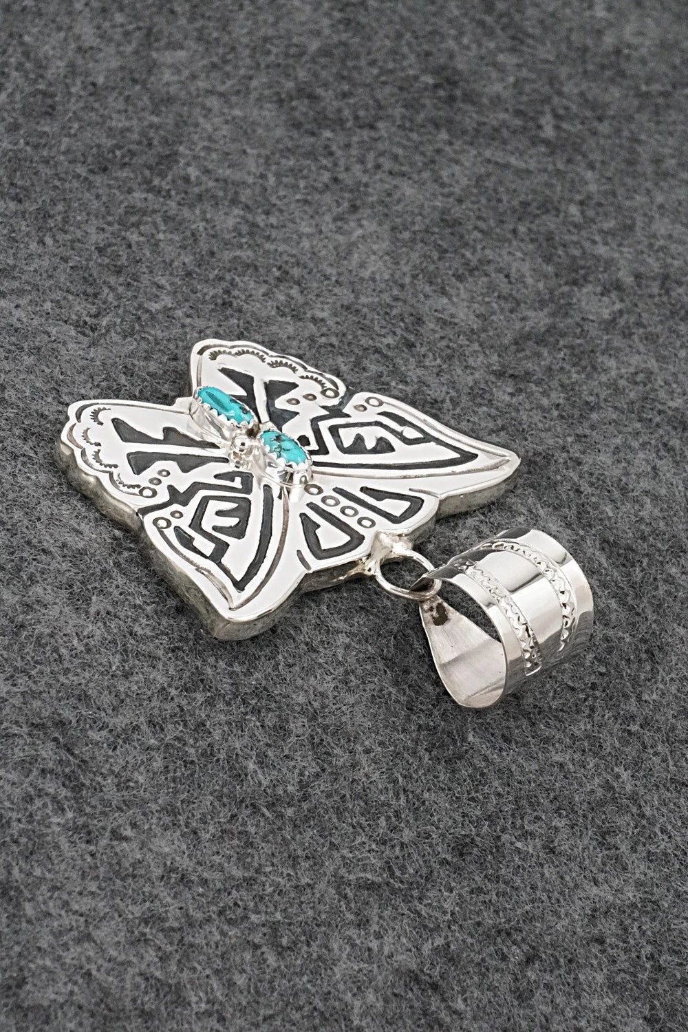 Turquoise & Sterling Silver Pendant - Alonzo Mariano