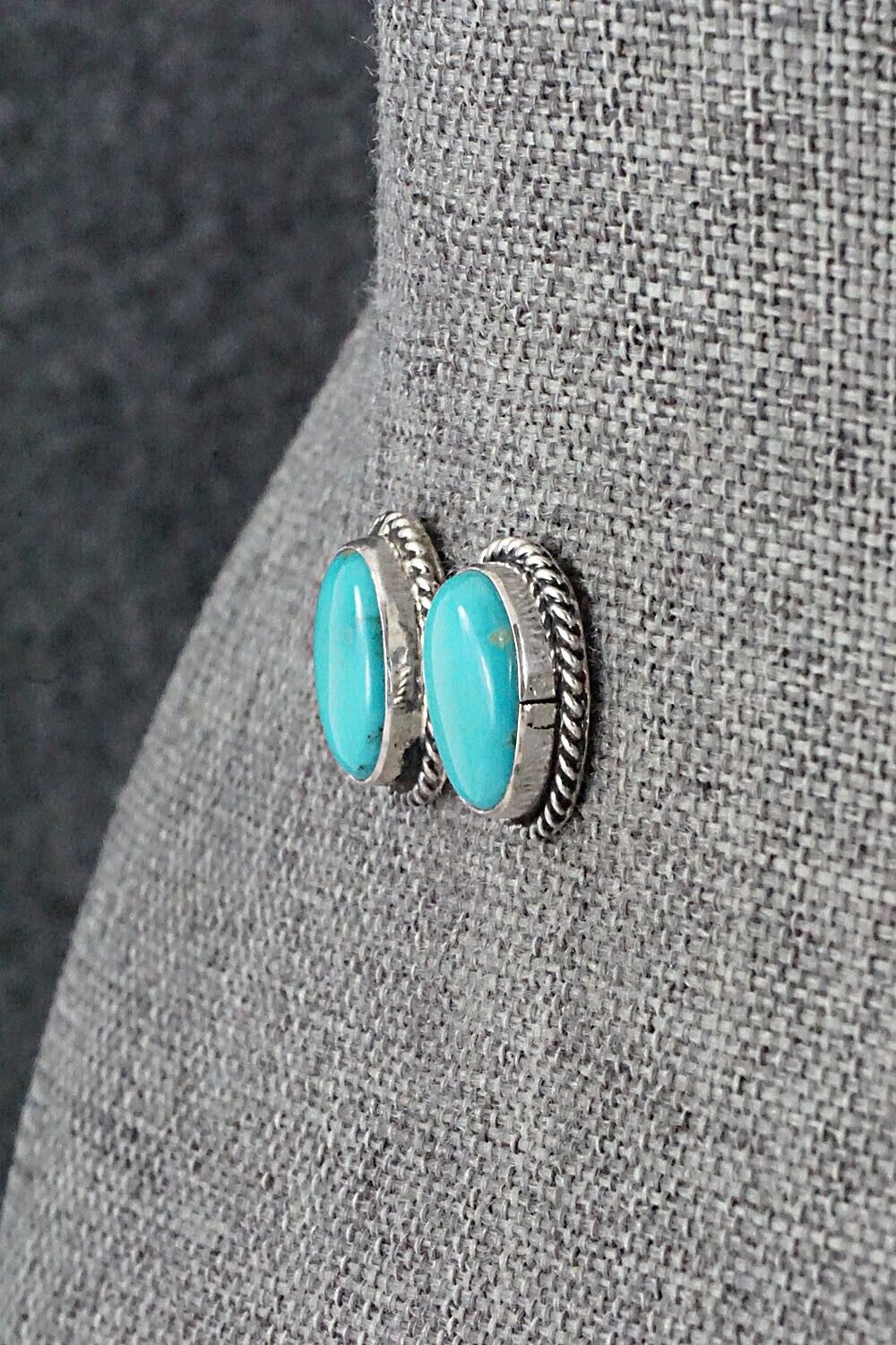 Turquoise & Sterling Silver Earrings - Marco Begaye