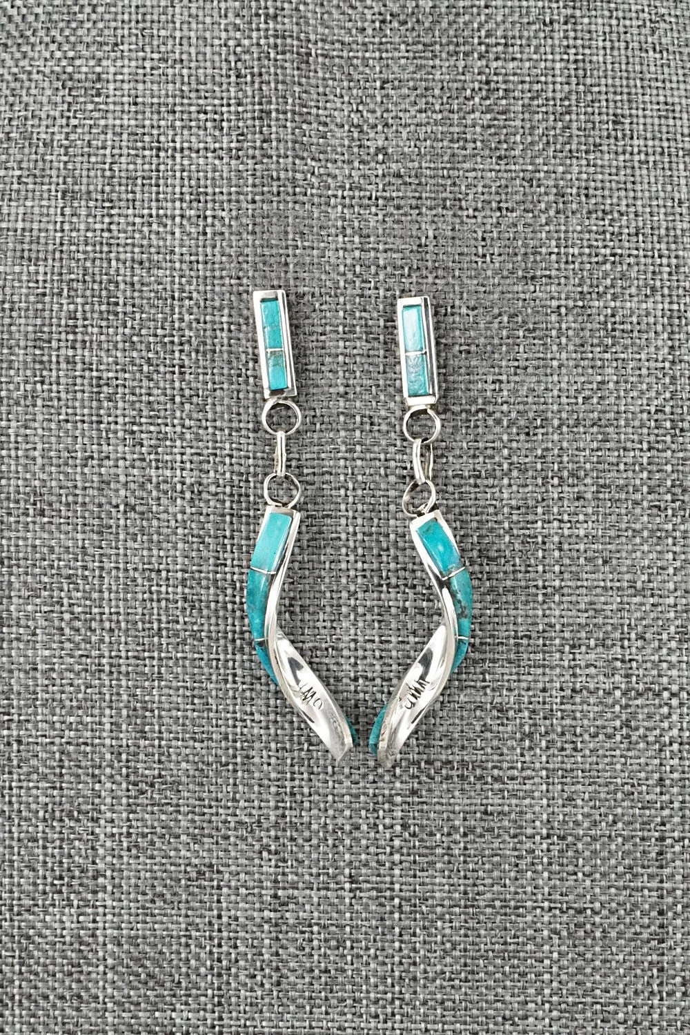 Turquoise & Sterling Silver Earrings - Gloria Waatsa