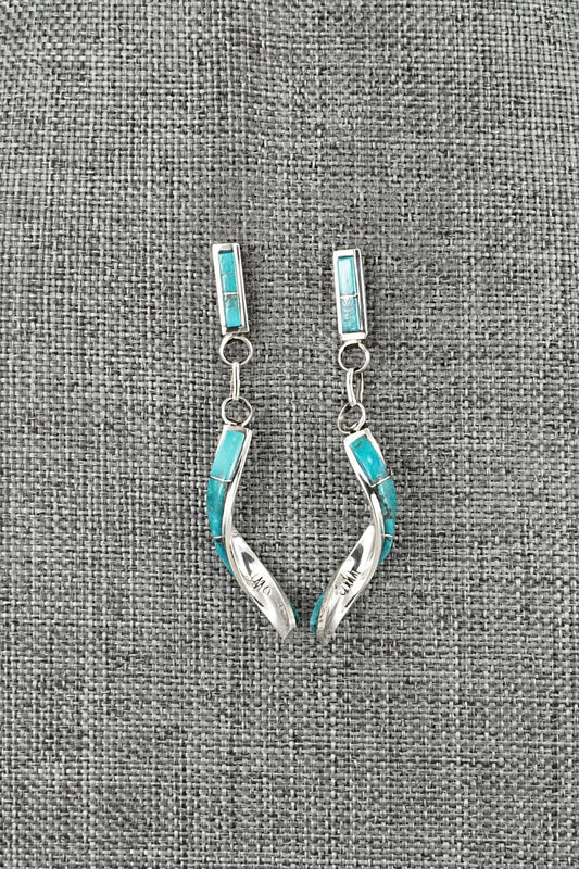 Turquoise & Sterling Silver Earrings - Gloria Waatsa