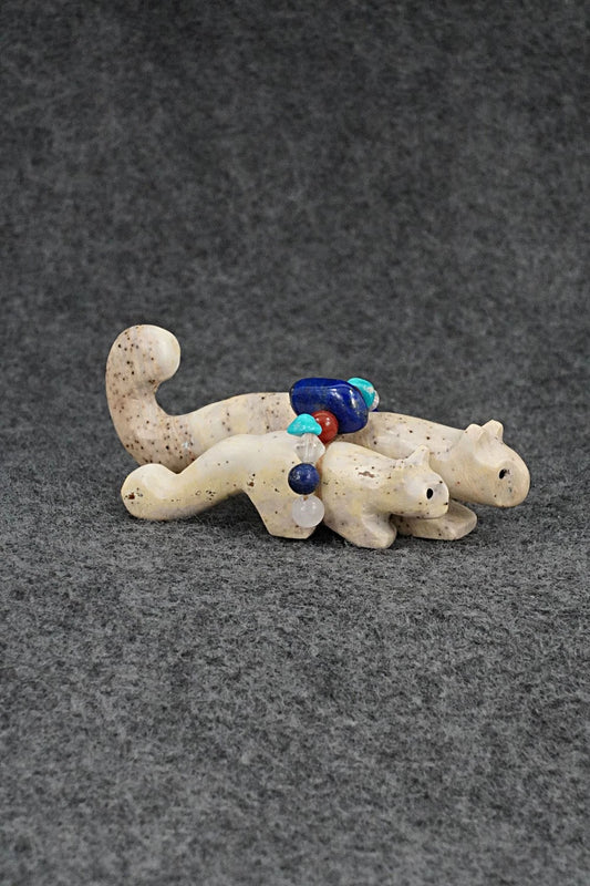 Mountain Lions Zuni Fetish Carving - Cheryl Beyuka