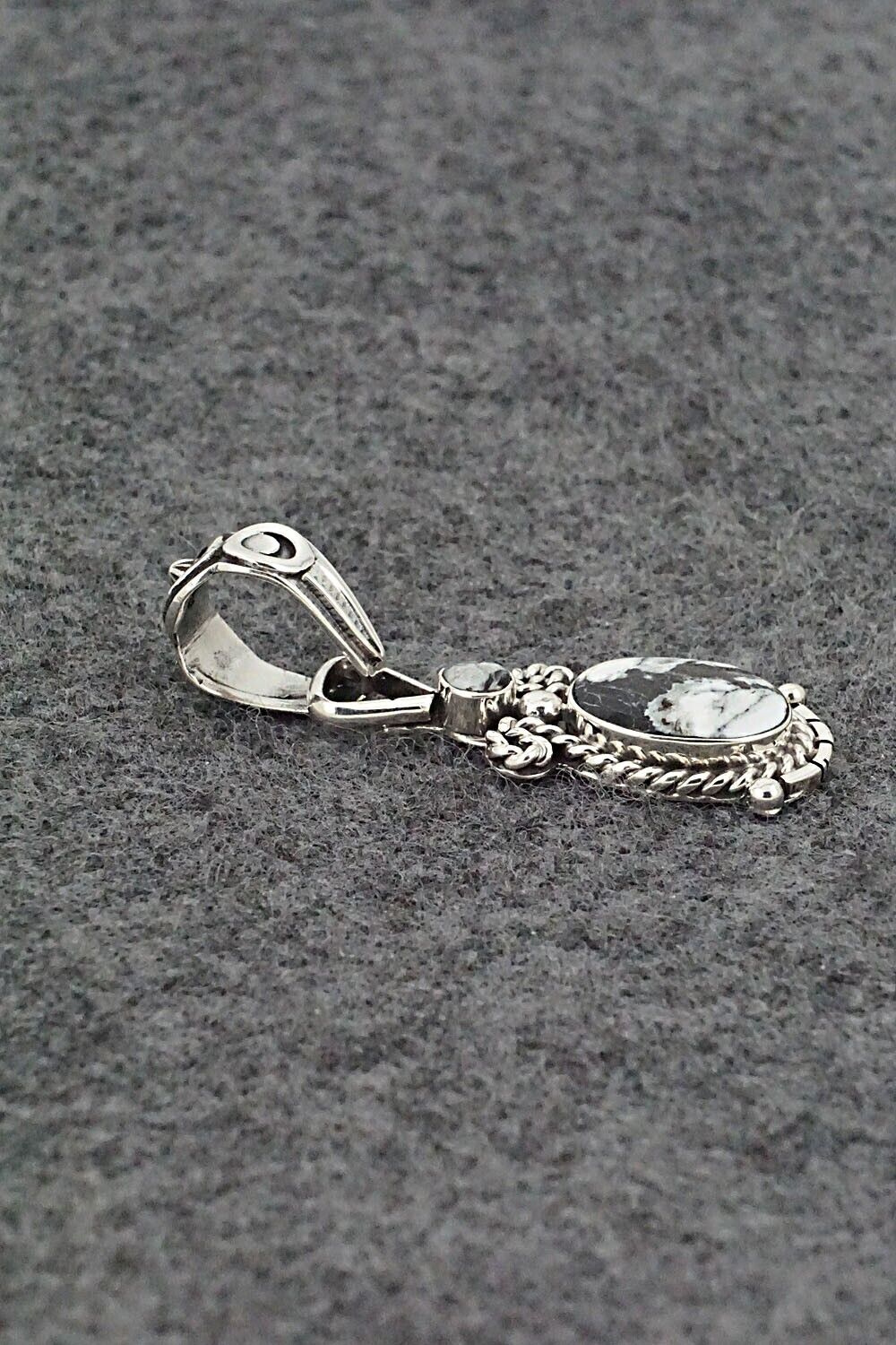 White Buffalo & Sterling Silver Pendant - Franklin Johnson