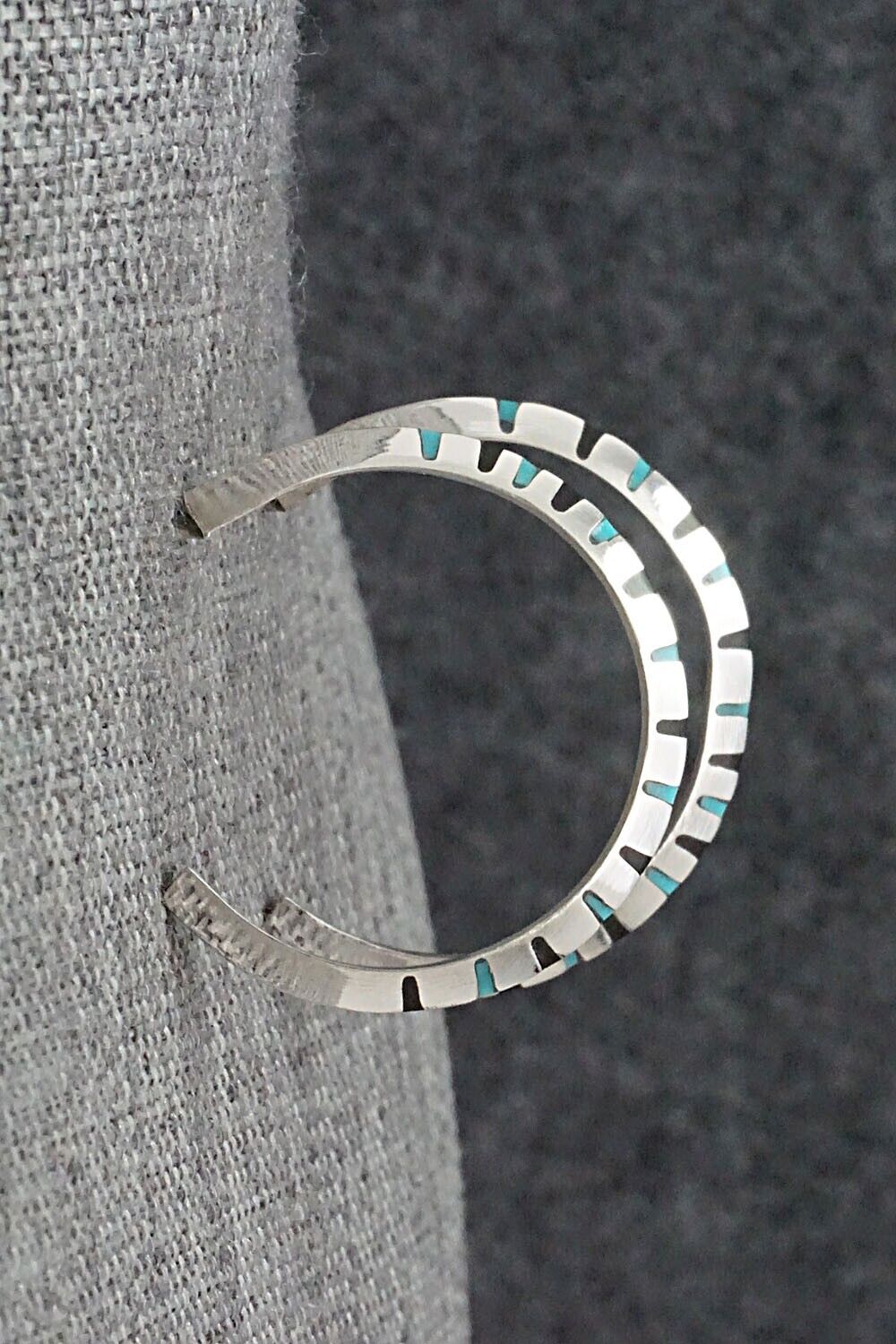 Turquoise, Onyx & Sterling Silver Earrings - Gilbert Weebothee