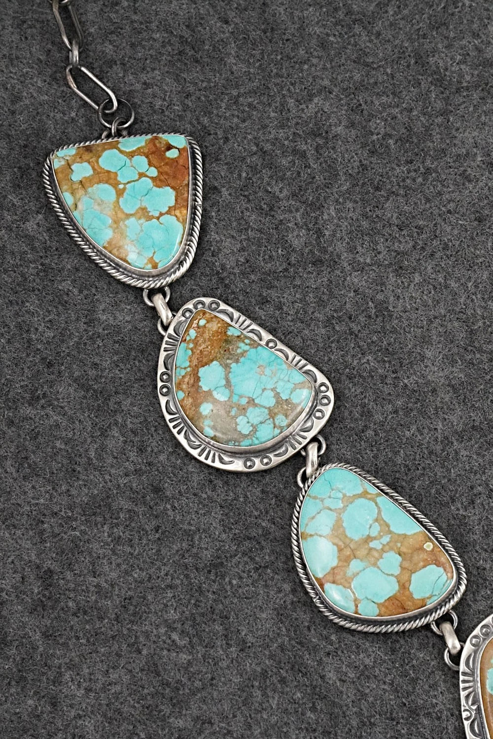 Turquoise & Sterling Silver Necklace and Earrings Set - Paul Livingston