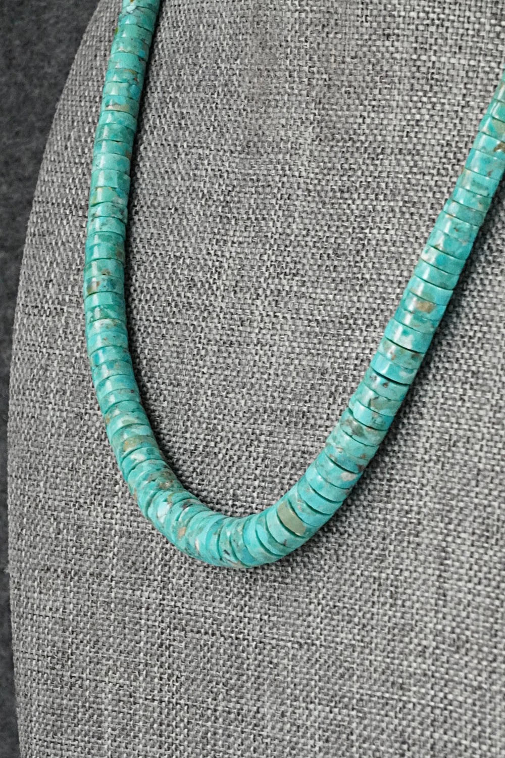 Turquoise & Sterling Silver Necklace 18" - Doreen Jake