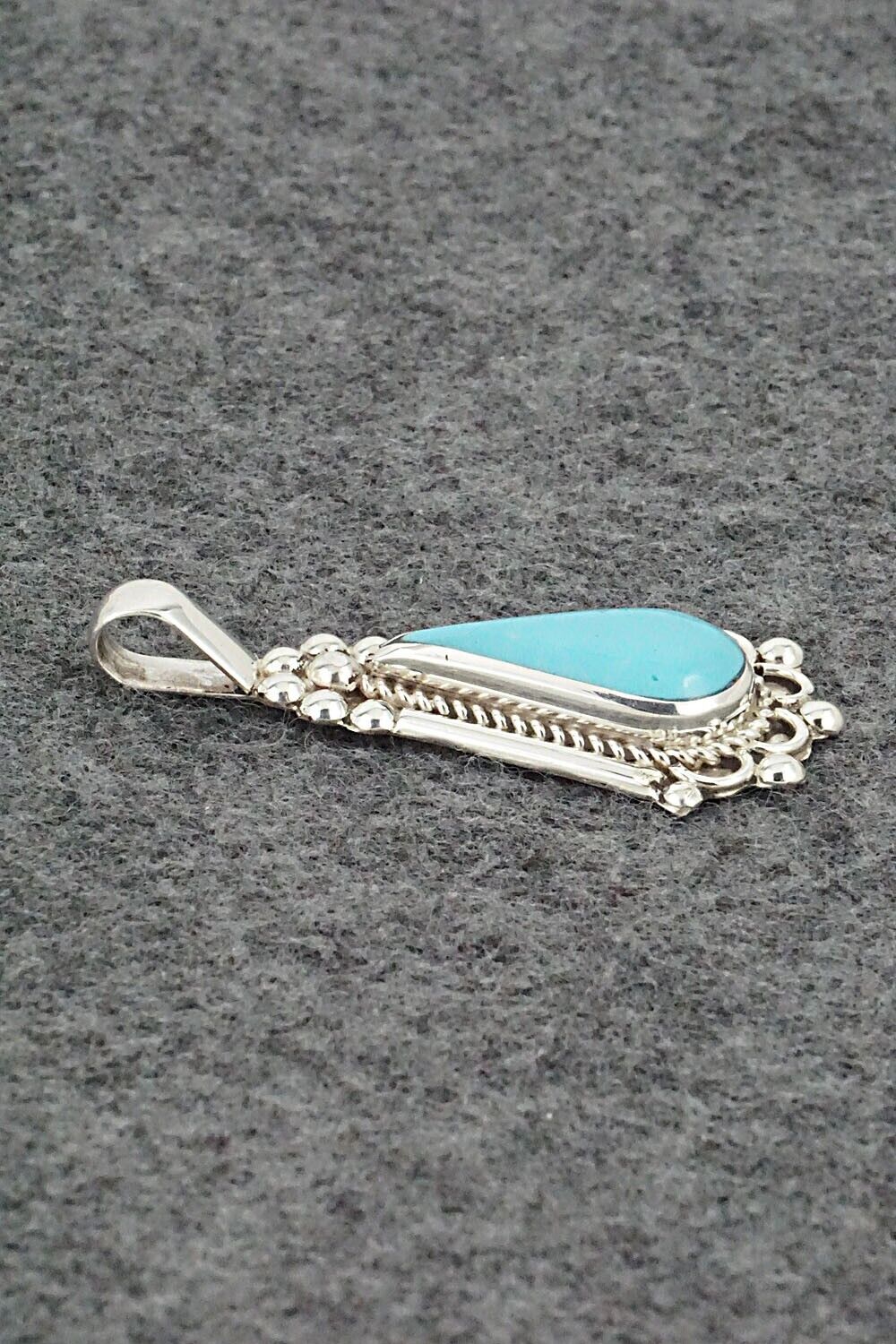 Turquoise & Sterling Silver Pendant - Juanita Yatsatie