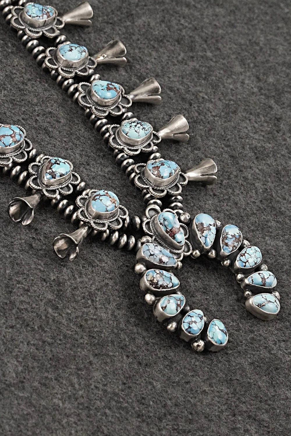 Turquoise & Sterling Silver Squash Blossom Set - Darrin Livingston
