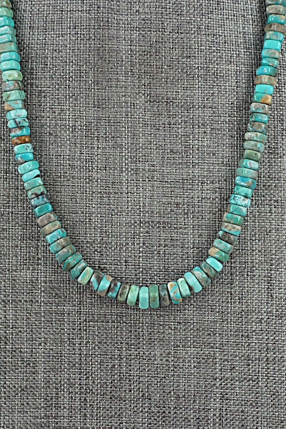 Turquoise & Sterling Silver Necklace 18" - Doreen Jake