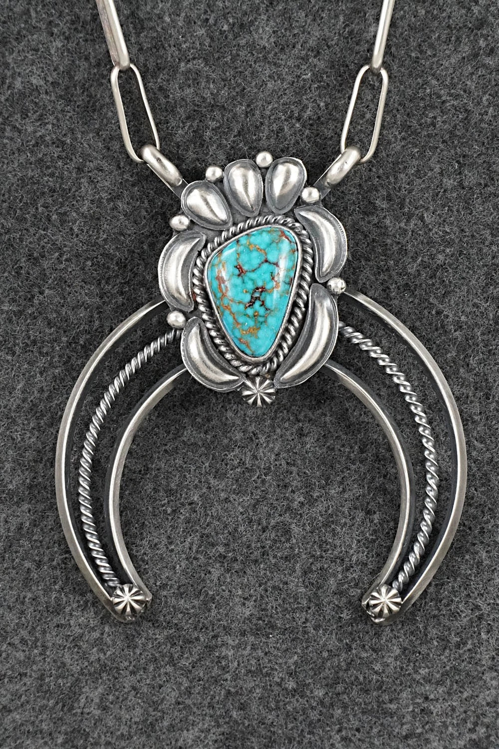 Turquoise & Sterling Silver Necklace - Raymond Delgarito