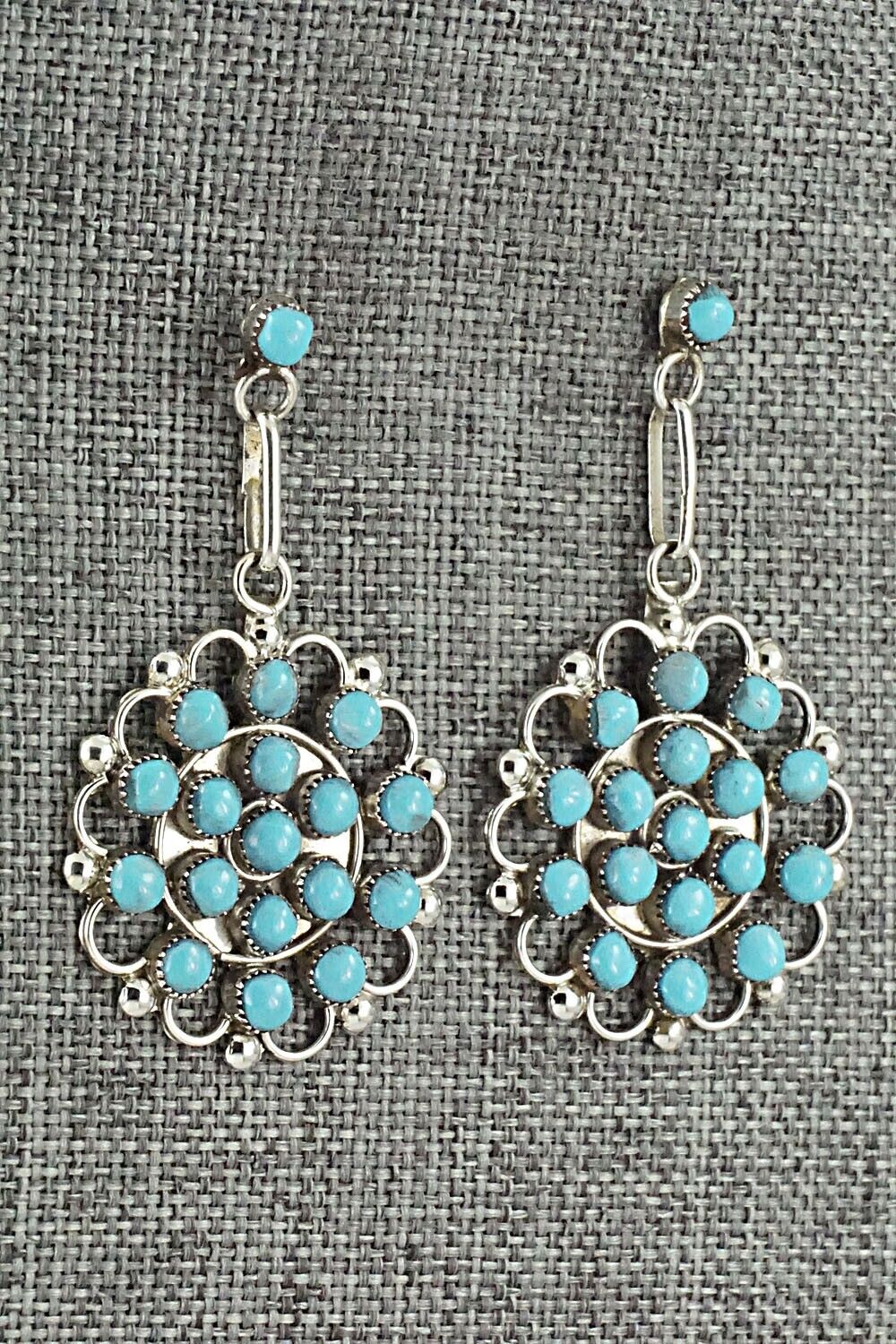 Turquoise & Sterling Silver Earrings - Yvette Kaamasee