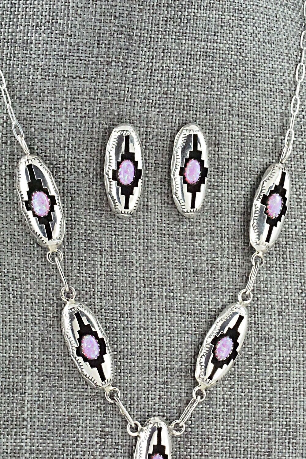 Opalite & Sterling Silver Necklace and Earrings Set - Felix Perry