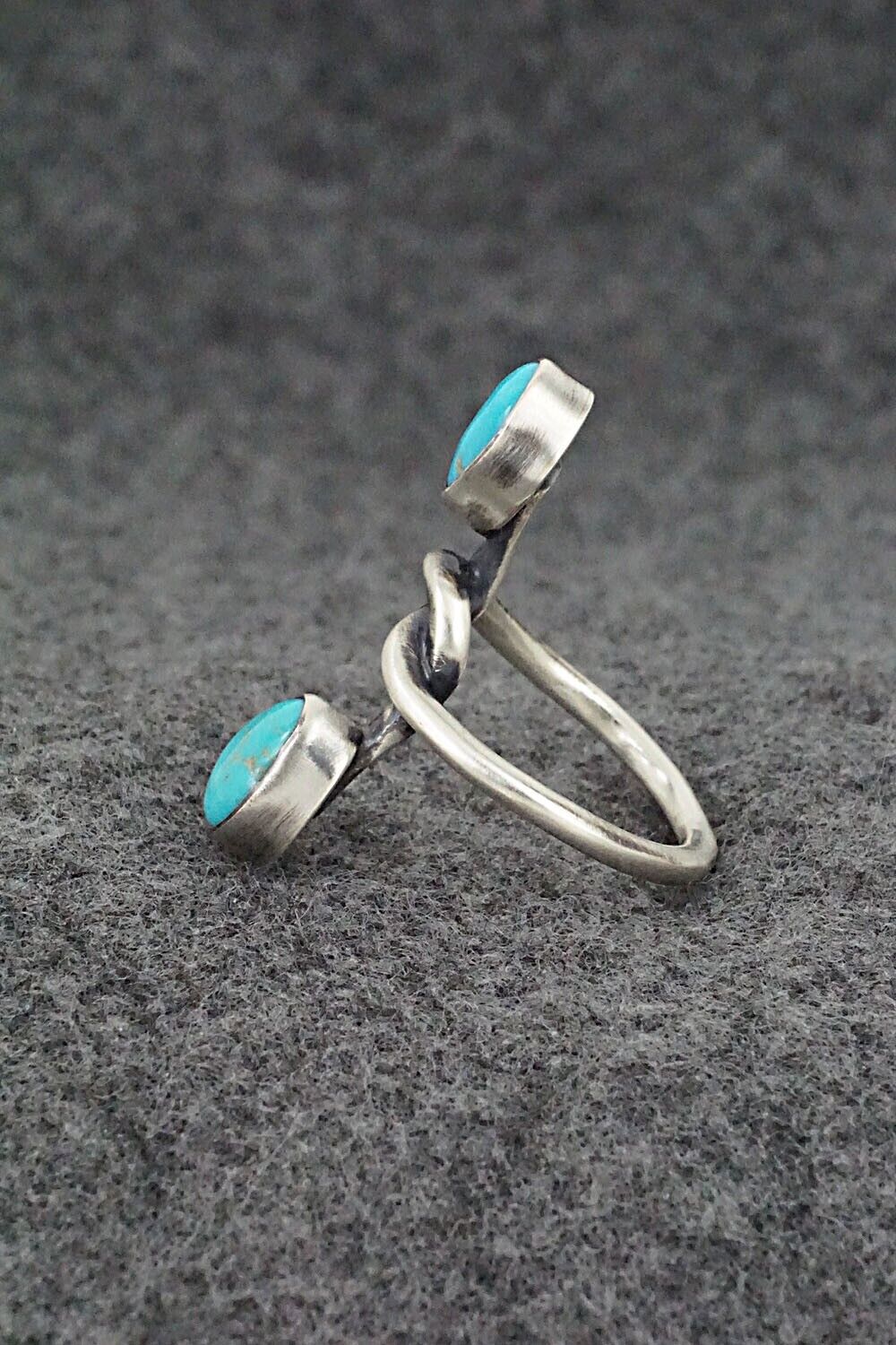 Turquoise and Sterling Silver Ring - Raymond Coriz - Size 6.5