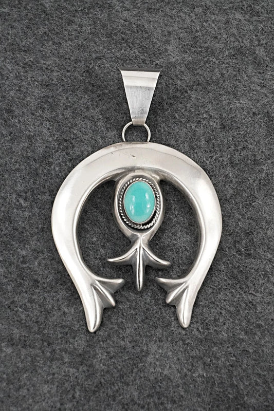 Turquoise & Sterling Silver Pendant - Eugene Gruber
