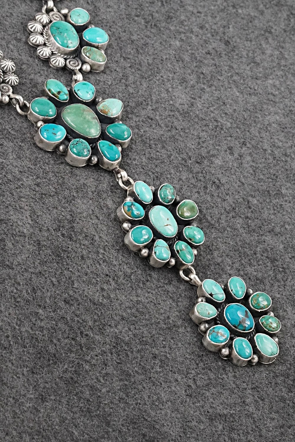 Turquoise & Sterling Silver Necklace and Earrings Set - Rosita Calladitto