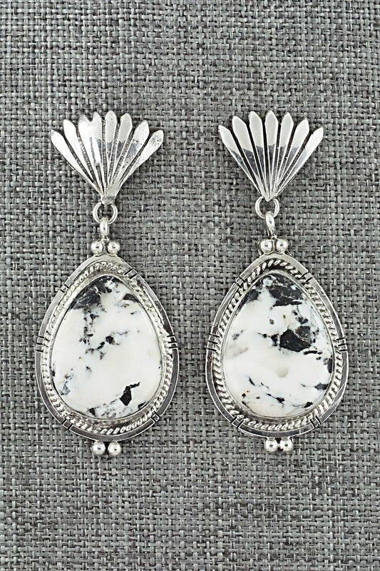 White Buffalo & Sterling Silver Earrings - Annie Spencer