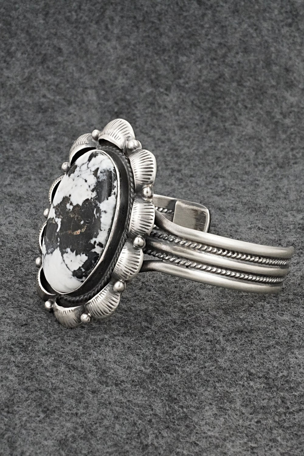 White Buffalo & Sterling Silver Bracelet - Vernon Johnson