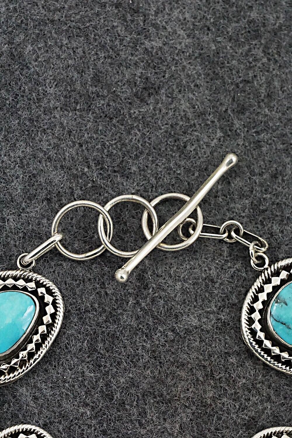 Turquoise & Sterling Silver Link Bracelet - Sheena Jack