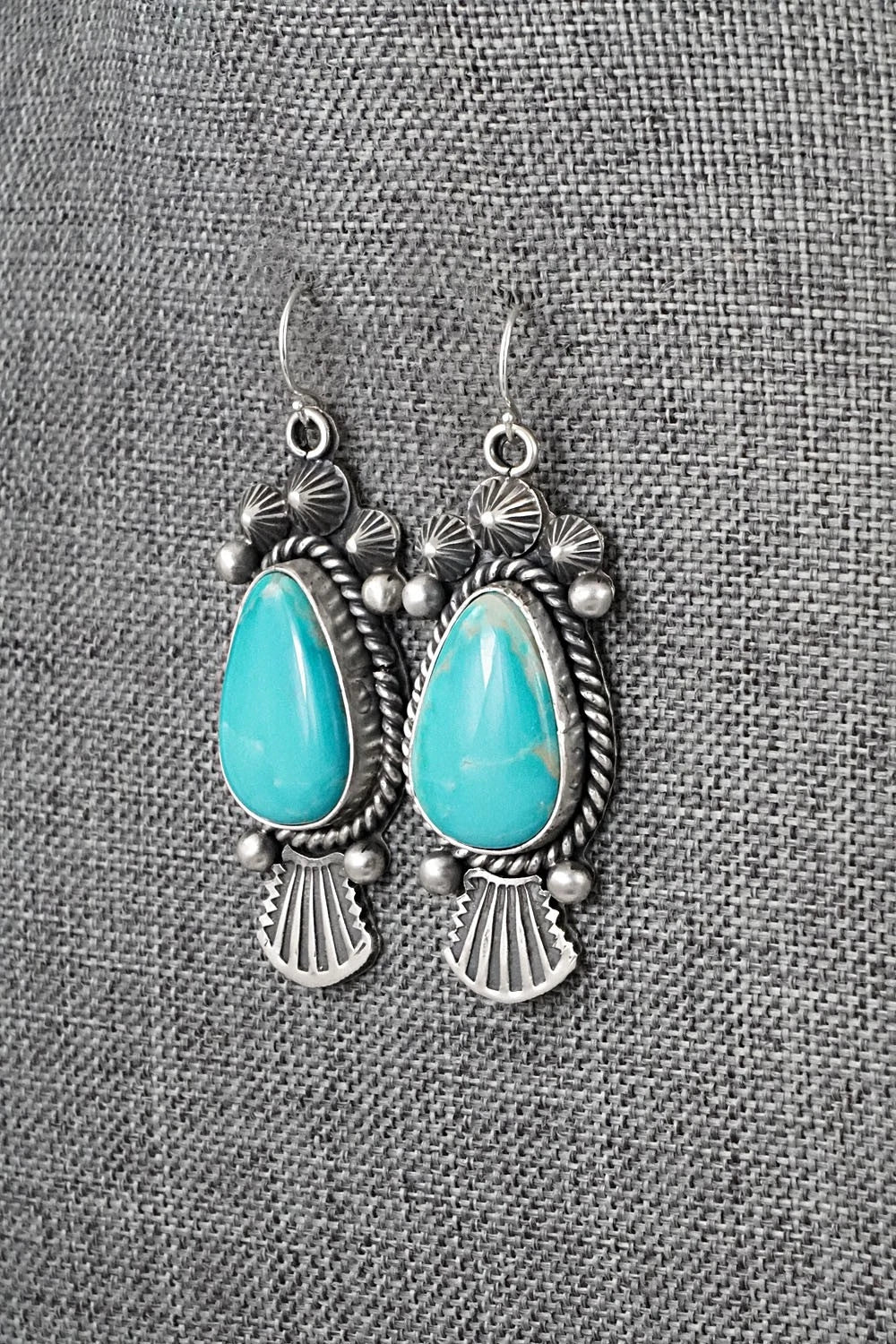 Turquoise & Sterling Silver Earrings - Michael Calladitto