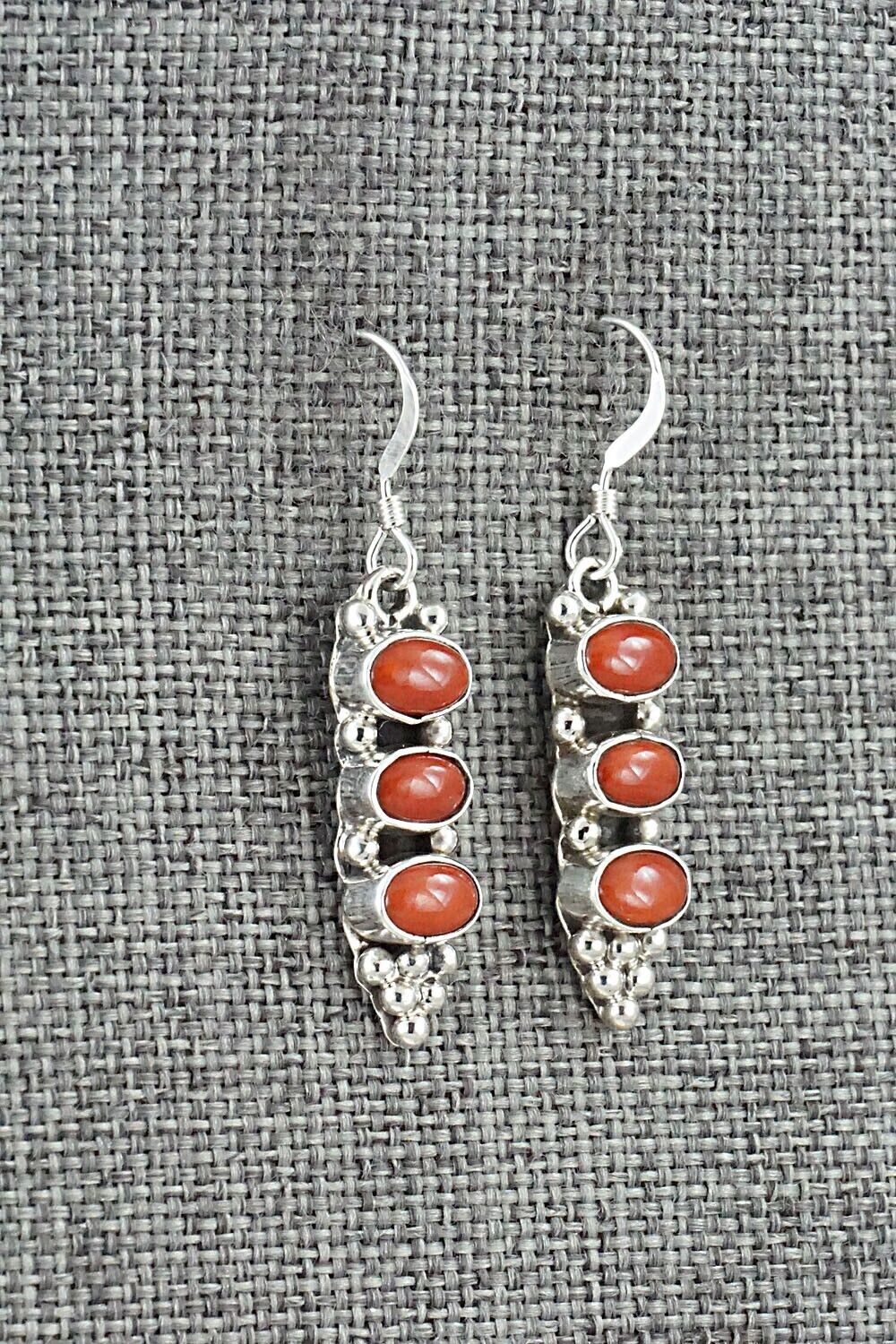 Coral & Sterling Silver Earrings - Verley Betone