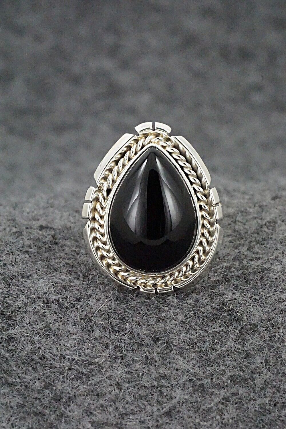 Onyx & Sterling Silver Ring - Samuel Yellowhair - Size 7