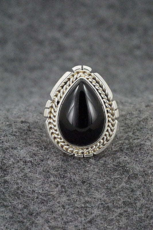 Onyx & Sterling Silver Ring - Samuel Yellowhair - Size 7