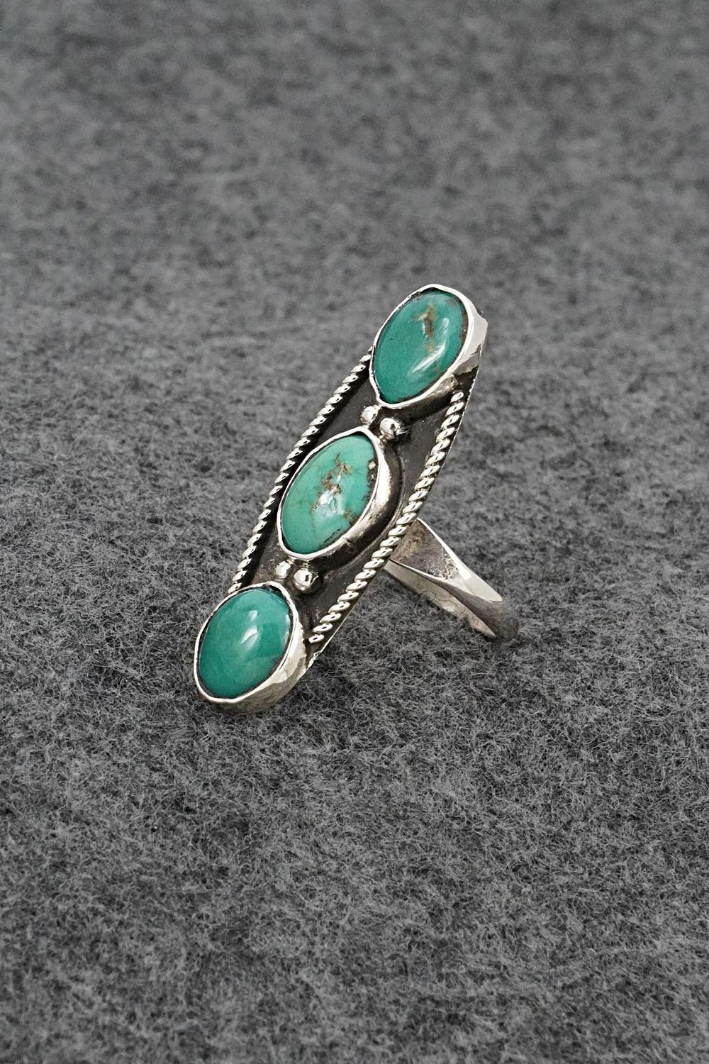 Turquoise & Sterling Silver Ring - Priscilla Reeder - Size 8