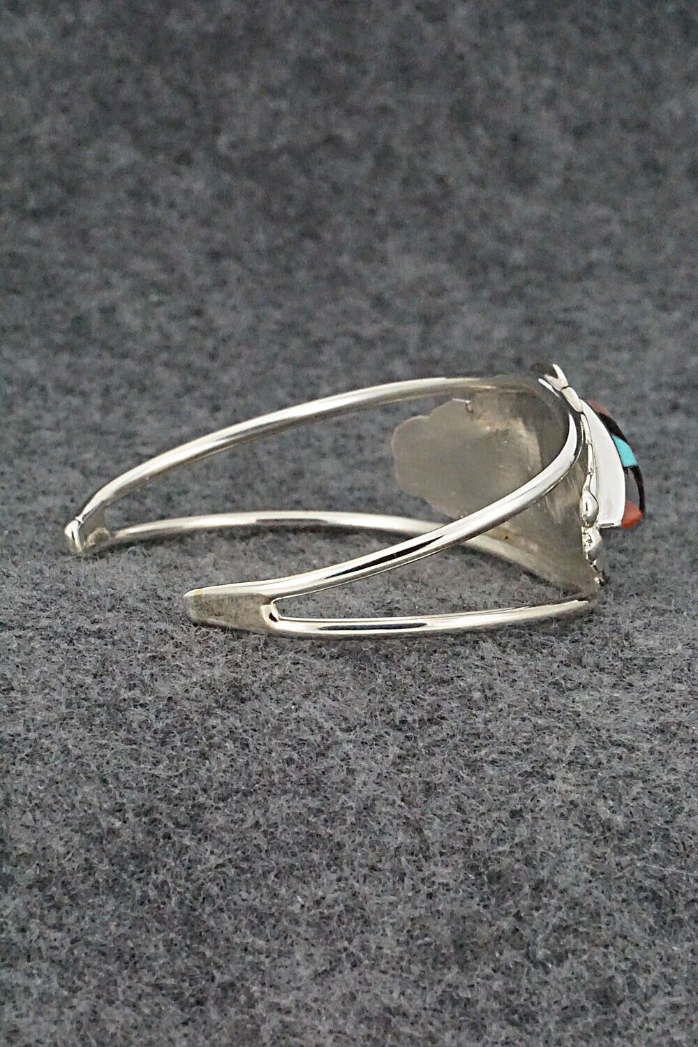 Multi Stone & Sterling Silver Inlay Bracelet - Ernie Ohmsatte