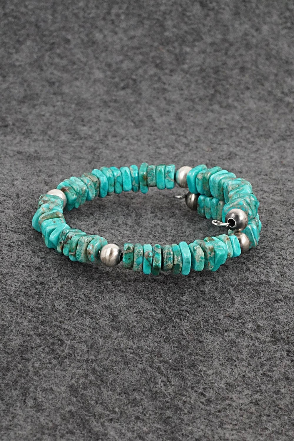 Turquoise & Sterling Silver Bracelet - Doreen Jake