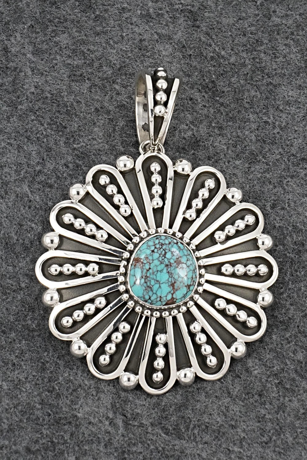 Turquoise and Sterling Silver Pendant - Jonathan Nez