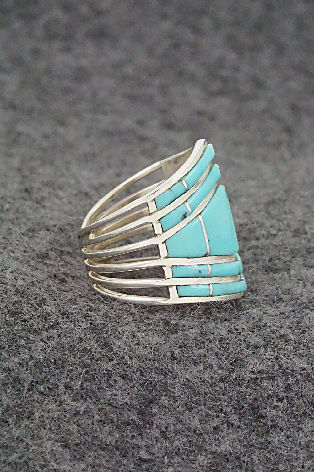 Turquoise & Sterling Silver Ring - Andrew Enrico - Size 8