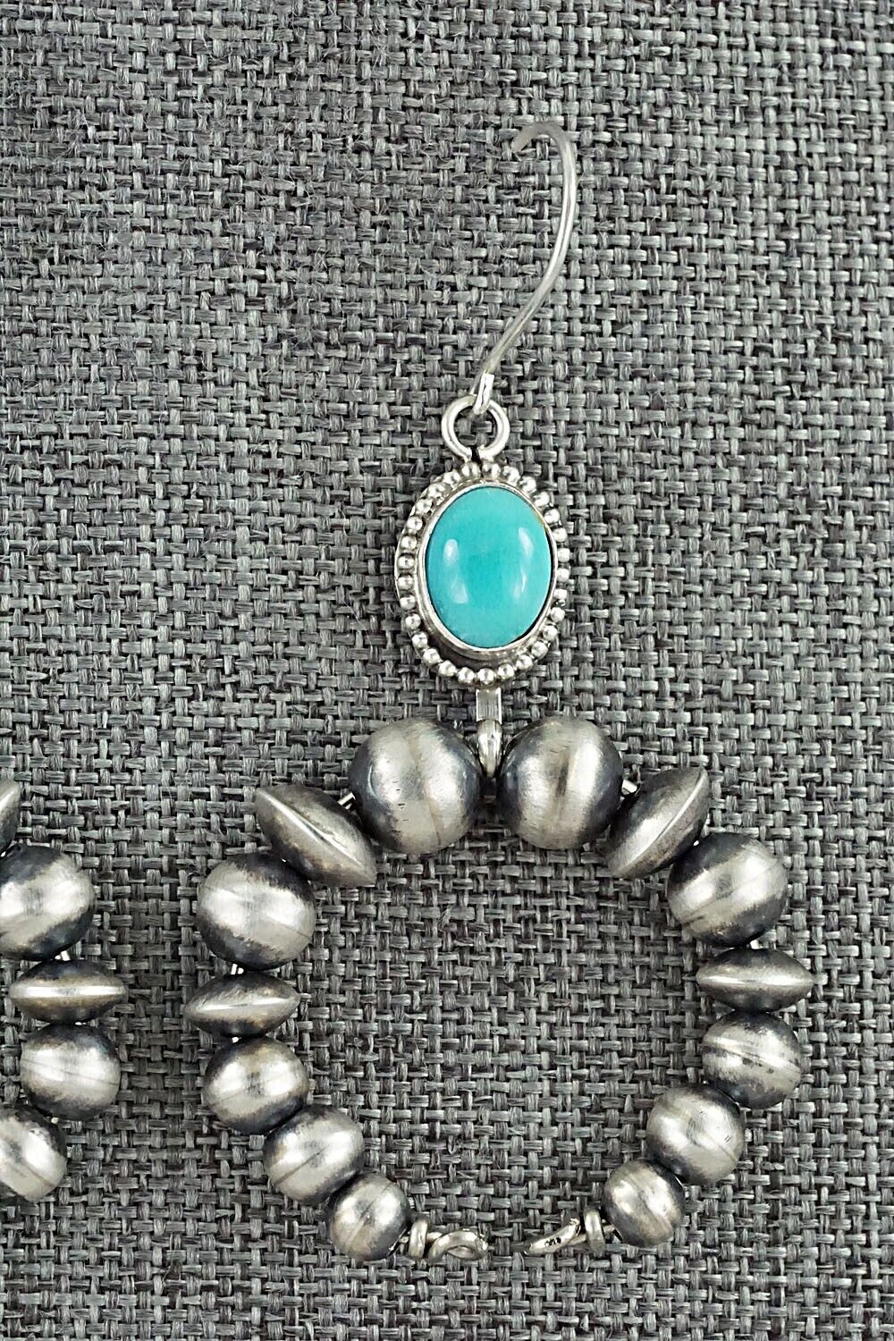 Turquoise & Sterling Silver Navajo Pearl Earrings - Grace Kenneth