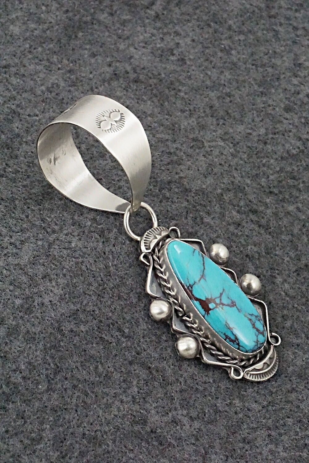 Turquoise and Sterling Silver Pendant - Wilson Dawes