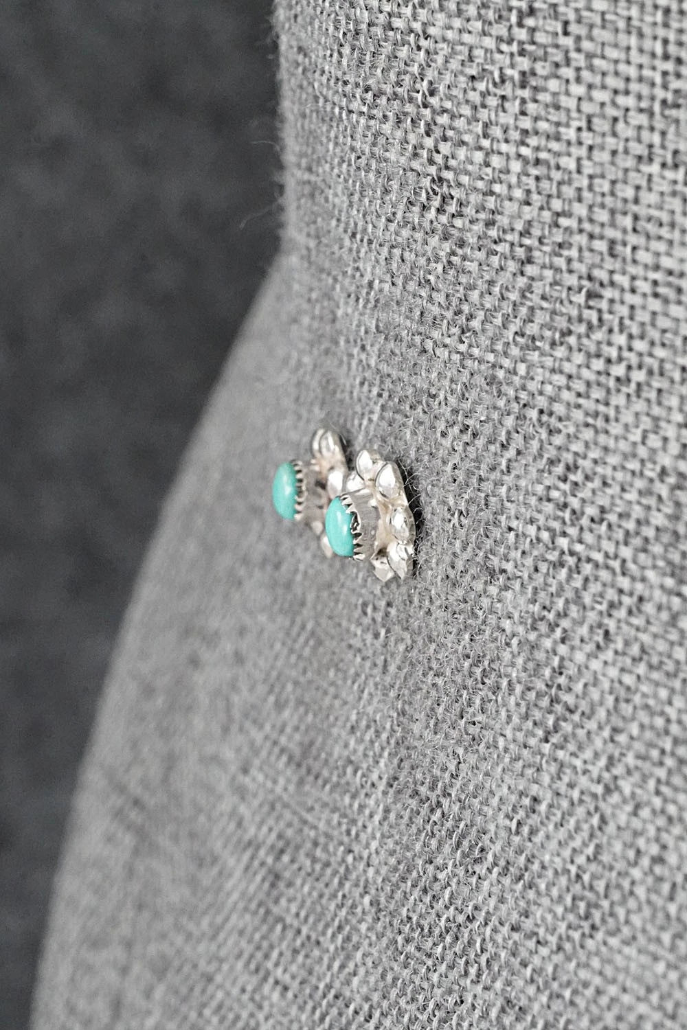 Turquoise & Sterling Silver Earrings - Roland Yatsate