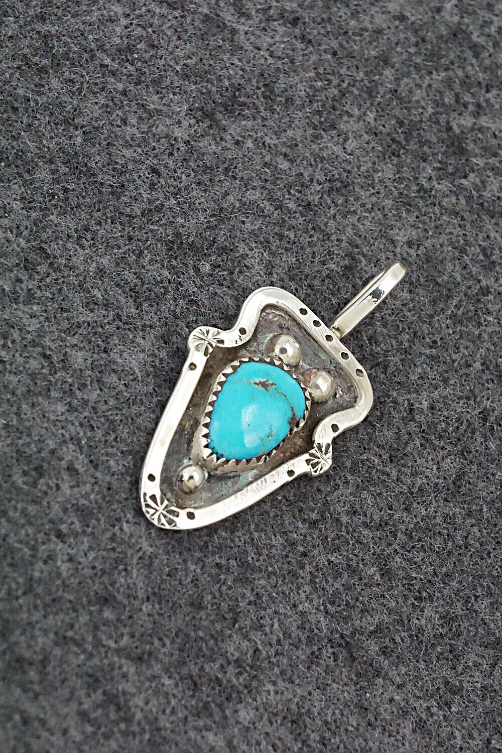 Turquoise & Sterling Silver Pendant - Priscilla Reeder
