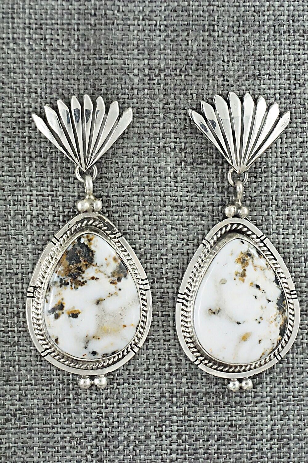 White Buffalo & Sterling Silver Earrings - Annie Spencer