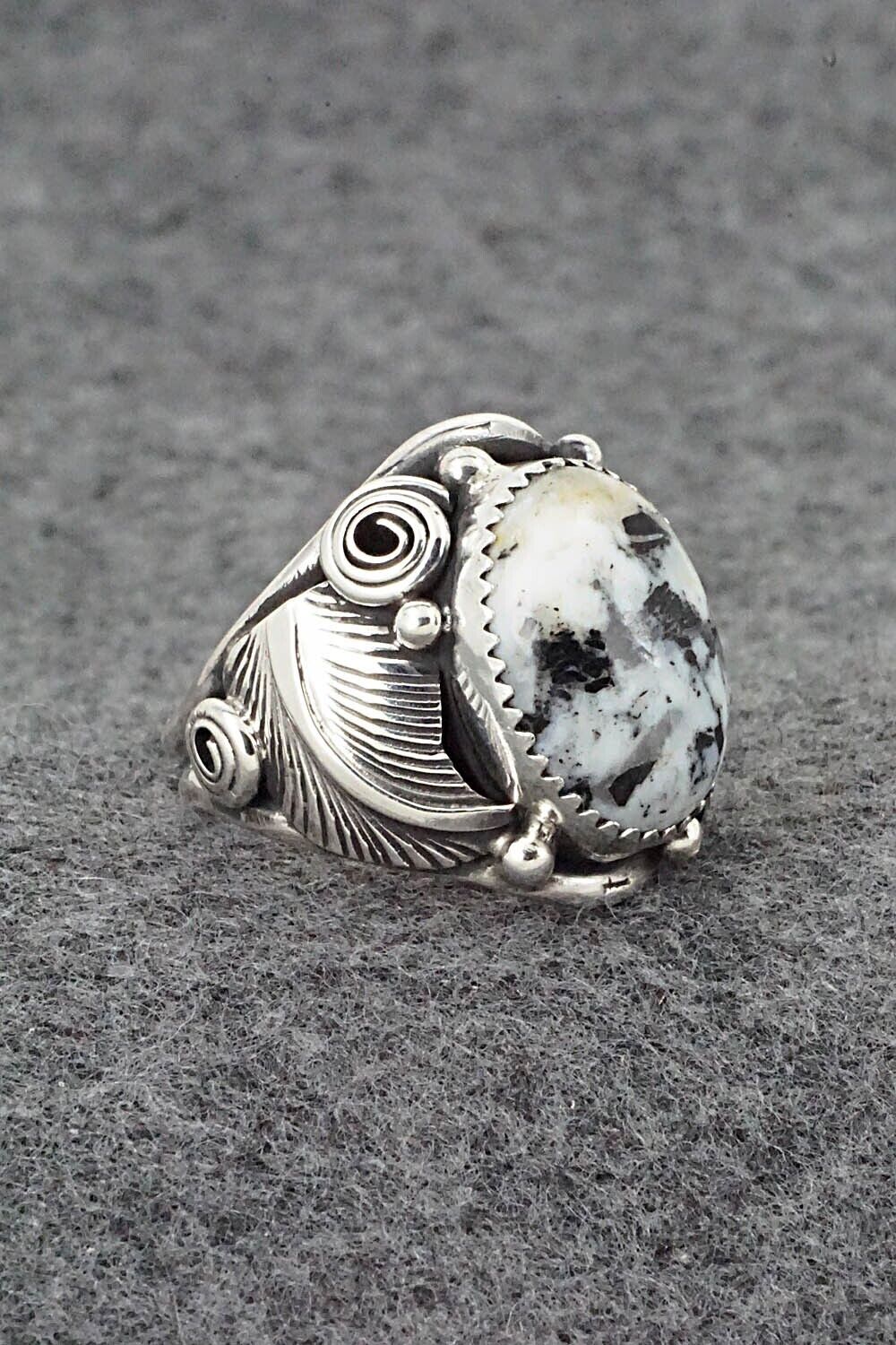 White Buffalo & Sterling Silver Ring - Darrell Morgan - Size 9