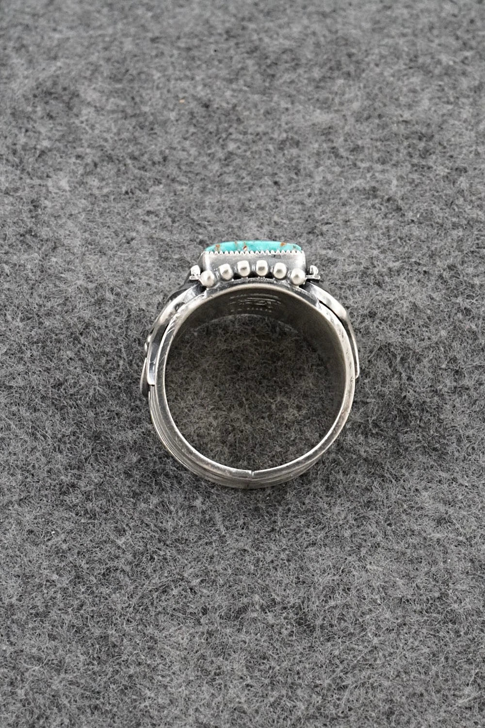 Turquoise & Sterling Silver Ring - Delbert Gordon - Size 11.5