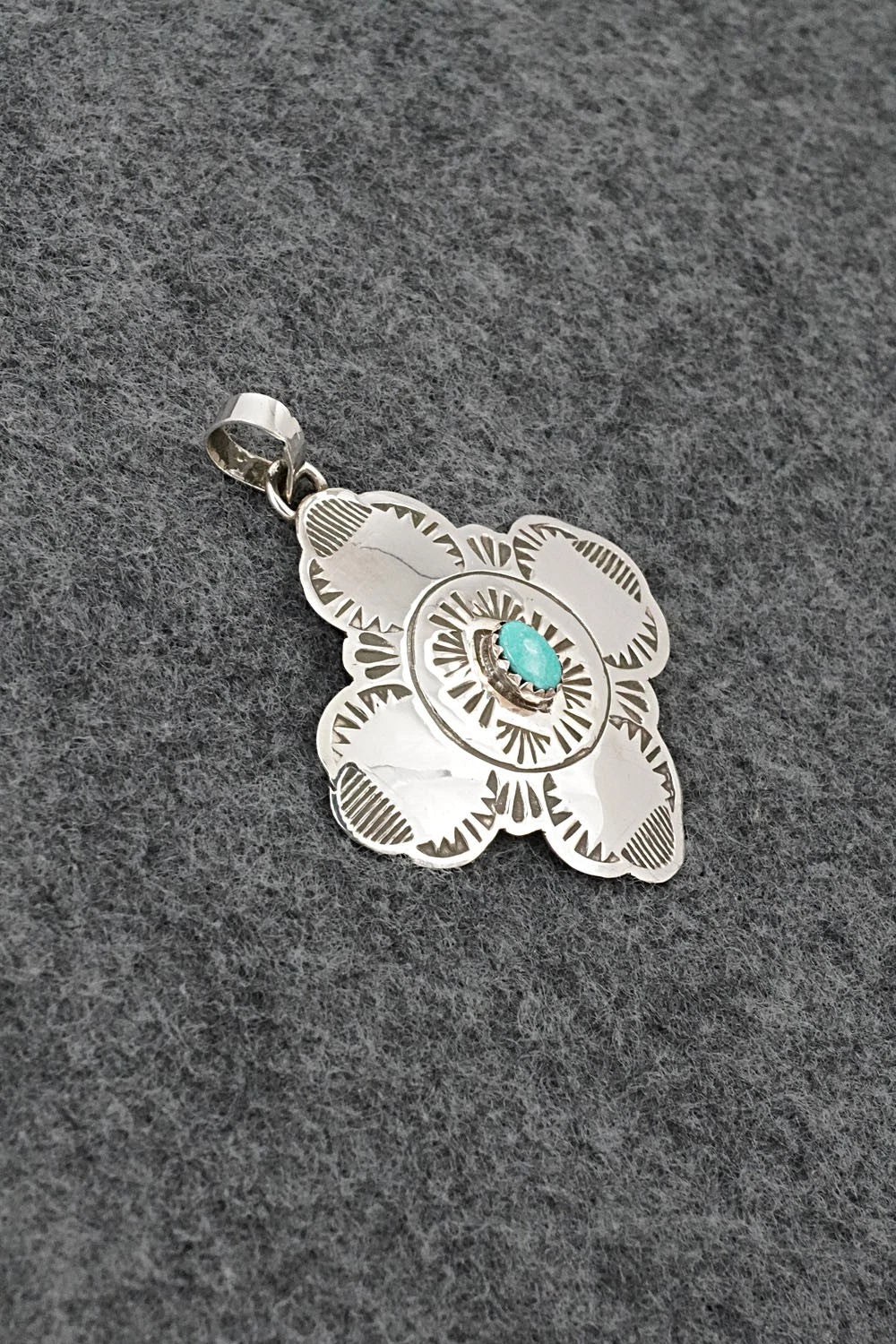 Turquoise & Sterling Silver Pendant - Bertha Begay